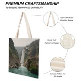 yanfind Great Martin Canvas Tote Bag Double Cliff Outdoors River Waterfall Promontory Ocean Peace Alone Tranquility Lonely Colorful white-style1 38×41cm