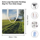 yanfind Great Martin Canvas Tote Bag Double Field Grassland Outdoors Countryside Grass Plant Farm Rural Meadow Land Somerset Summer white-style1 38×41cm