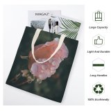 yanfind Great Martin Canvas Tote Bag Double Flower Plant Rose Droplet Petal Light white-style1 38×41cm