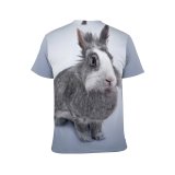 yanfind Adult Full Print T-shirts (men And Women) Adorable Cute Easter Fluffy Fur Grey Light Little Pet Portrait Rabbit