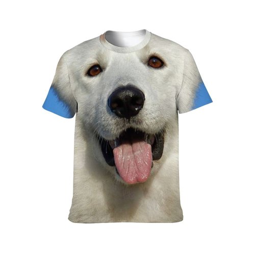 yanfind Adult Full Print T-shirts (men And Women) Adorable Cute Dog Furry Pet Tongue