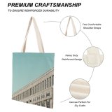 yanfind Great Martin Canvas Tote Bag Double Building London Office Canary Wharf United Sky Conceret Parallel Facade white-style1 38×41cm
