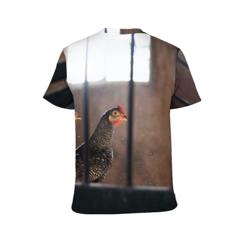 yanfind Adult Full Print T-shirts (men And Women) Agriculture Avian Bird Cage Chickens Farm Feathers Fence Fowls Hens Outdoors