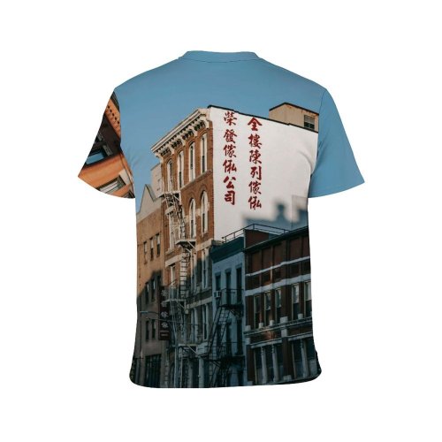 yanfind Adult Full Print T-shirts (men And Women) Accommodation Apartment Architecture Balcony Brick Wall Building Cement City Cityscape Complex Concrete