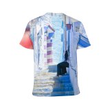 yanfind Adult Full Print T-shirts (men And Women) Africa Aged Architecture City Building Chefchaouen Colorful Construction Crop Design Distant