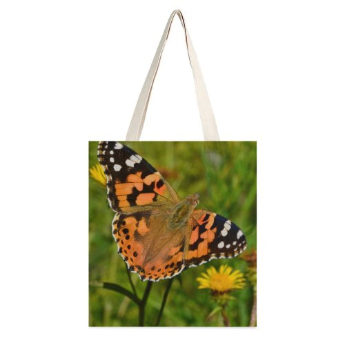 yanfind Great Martin Canvas Tote Bag Double Butterfly Insect Invertebrate Monarch Reptile Sea Turtle Plant Beautiful Colorful white-style1 38×41cm