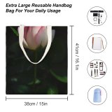 yanfind Great Martin Canvas Tote Bag Double Flower Plant Rose Love Petals Valentine Romance Bloom Floral Grey white-style1 38×41cm