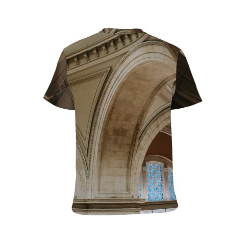 yanfind Adult Full Print T-shirts (men And Women) Aged Arch Arched Architecture Archway Attract Building Ceiling Classic Column Construction Corridor