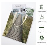 yanfind Great Martin Canvas Tote Bag Double Building Waterfront Staircase Dock Pier Port Lake Sempach Switzerland Th white-style1 38×41cm