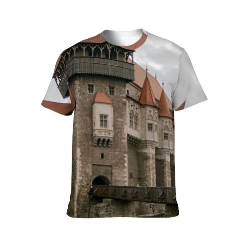 yanfind Adult Full Print T-shirts (men And Women) Aged Ancient Architecture Attract Building Castle Cloudy Corvin Destination Dramatic