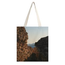 yanfind Great Martin Canvas Tote Bag Double Cliff Outdoors Chia Italia Ancient Architecture Sea History Mesa Grey white-style1 38×41cm