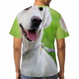 yanfind Adult Full Print T-shirts (men And Women) Adorable Dog Eyes Friendly Fur Grass Outdoors Pet Sit Tongue