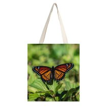 yanfind Great Martin Canvas Tote Bag Double Butterfly Insect Invertebrate Monarch Mermaid Pei Bee Honey Summer Wildlife Love white-style1 38×41cm