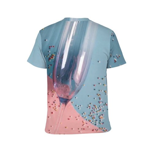 yanfind Adult Full Print T-shirts (men And Women) Alcohol Party Glass Motion Bubble Clean Wine Champagne Drop Birthday