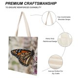 yanfind Great Martin Canvas Tote Bag Double Butterfly Insect Invertebrate Monarch Plant Flower Bee Honey Garden white-style1 38×41cm