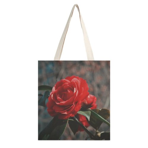 yanfind Great Martin Canvas Tote Bag Double Flower Plant Rose Petal Geranium Stock white-style1 38×41cm