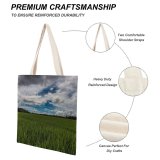 yanfind Great Martin Canvas Tote Bag Double Field Grassland Outdoors Countryside Paddy Sky Azure #Morning #Farm #Rice white-style1 38×41cm
