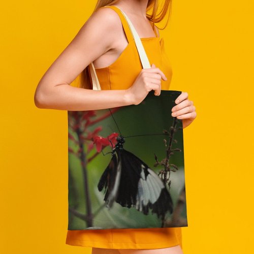 yanfind Great Martin Canvas Tote Bag Double Butterfly Insect Invertebrate Plant Leaf white-style1 38×41cm