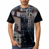 yanfind Adult Full Print T-shirts (men And Women) Accommodation Apartment Architecture Area Building City Cityscape Cloudless Sky Colorful Condominium Construction