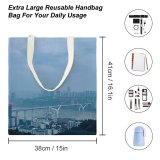 yanfind Great Martin Canvas Tote Bag Double Building City Town Urban High Rise Metropolis Landscape Outdoors Scenery 重庆市 中国 white-style1 38×41cm