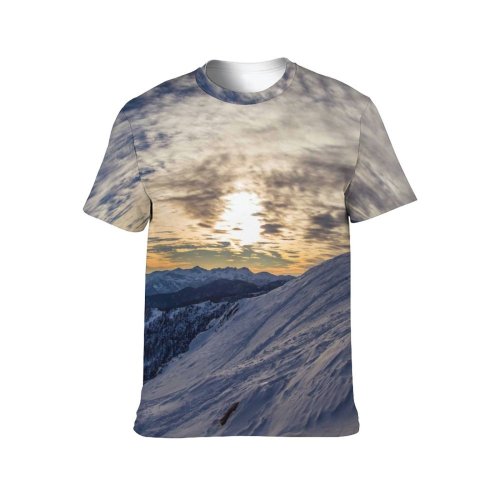 yanfind Adult Full Print T-shirts (men And Women) Adventure Alps Beautiful Climbing Clouds Dawn Dusk Freedom High Hike Hiker Hiking