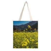 yanfind Great Martin Canvas Tote Bag Double Field Grassland Outdoors Countryside Farm Meadow Rural Chitlang Nepal white-style1 38×41cm