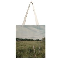 yanfind Great Martin Canvas Tote Bag Double Field Grassland Outdoors Grass Countryside Loma Grande Paraguay Grey Rural Savanna Farm white-style1 38×41cm