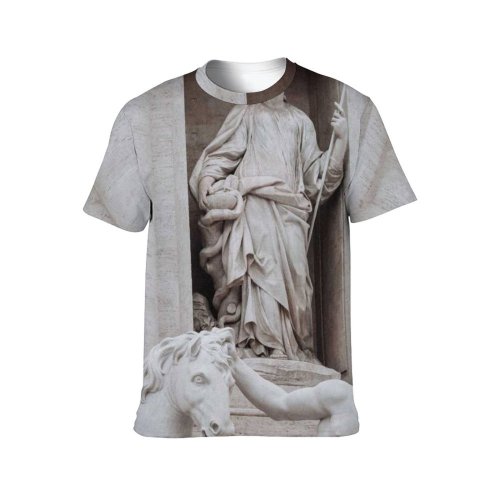 yanfind Adult Full Print T-shirts (men And Women) Aged Arched Architecture Art Attract Building Carve Column Construction Decor Design