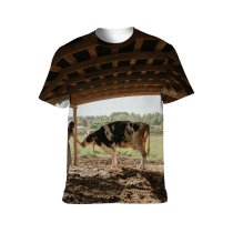 yanfind Adult Full Print T-shirts (men And Women) Agriculture Bornyard Cattle Cow Dairy Dress Farm Farmland Farmyard Female Girl