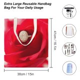 yanfind Great Martin Canvas Tote Bag Double Flower Plant Rose Accessories Accessory Jewelry Gemstone Ring Stock white-style1 38×41cm