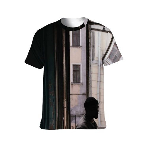 yanfind Adult Full Print T-shirts (men And Women) Aged Anonymous Architecture Damaged Light Design Flight Stairs Industrial Interior Natural