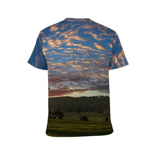 yanfind Adult Full Print T-shirts (men And Women) Agriculture Barn Clouds Countryside Cow Farm Field Forest Grass Idyllic Rural Scenic