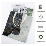 yanfind Great Martin Canvas Tote Bag Double Cliff Outdoors Ocean Sea Rock Promontory Grey Coast Shoreline River Waterfall white-style1 38×41cm