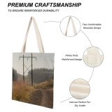 yanfind Great Martin Canvas Tote Bag Double Eugene Usa Utility Pole Cable Electric Transmission Lines Path Road white-style1 38×41cm