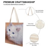yanfind Great Martin Canvas Tote Bag Double Cat Pet Siamese Kitten Fur Manx Portrait Whiskers white-style1 38×41cm
