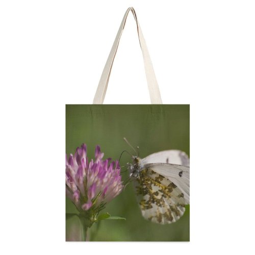 yanfind Great Martin Canvas Tote Bag Double Butterfly Insect Invertebrate Plant Bee Honey Flower Purple Photo Geranium Stock white-style1 38×41cm