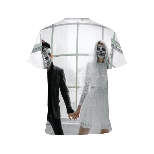 yanfind Adult Full Print T-shirts (men And Women) Anonymous Art Makeup Attire Bizarre Roses Bridal Bride Groom Creepy Dead Engagement