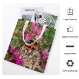 yanfind Great Martin Canvas Tote Bag Double Butterfly Insect Invertebrate Monarch Plant Flower Purple white-style1 38×41cm