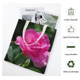 yanfind Great Martin Canvas Tote Bag Double Flower Plant Rose Geranium Magenta Stock white-style1 38×41cm