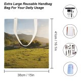 yanfind Great Martin Canvas Tote Bag Double Field Outdoors Grassland Countryside Farm Rural Meadow Pasture Ranch Grazing Grass Plant white-style1 38×41cm