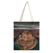 yanfind Great Martin Canvas Tote Bag Double Canyon Outdoors Valley Landscape United States Rock Horseshoe Bend Scenery Greem white-style1 38×41cm