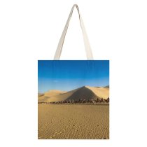 yanfind Great Martin Canvas Tote Bag Double Desert Outdoors Soil Sand Jiuquan Gansu China Dunhuang Dune Camel Dunes white-style1 38×41cm