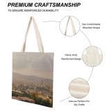 yanfind Great Martin Canvas Tote Bag Double City Metropolis Urban Town Building Outdoors Landscape Scenery Aerial Architecture Steeple white-style1 38×41cm