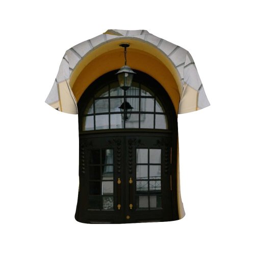 yanfind Adult Full Print T-shirts (men And Women) Aged Arched Architecture Building Classic Construction Cottage Decor Decoration Design Detail Door