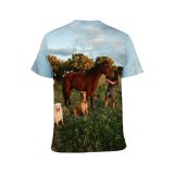 yanfind Adult Full Print T-shirts (men And Women) Agriculture Care Cattle Country Countryside Cow Creature Dog Equine Evening Farm