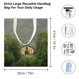 yanfind Great Martin Canvas Tote Bag Double Building Cottage Housing Outdoors Countryside Rural Plant Tree Villa Abies Fir Vegetation white-style1 38×41cm