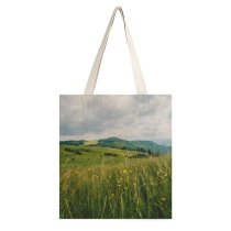 yanfind Great Martin Canvas Tote Bag Double Field Grassland Outdoors Countryside Farm Rural Meadow Závadka Slovakia Stock white-style1 38×41cm