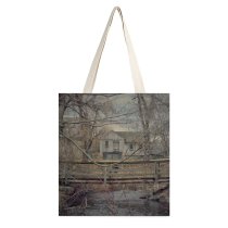 yanfind Great Martin Canvas Tote Bag Double Building Outdoors Grey Housing Cottage Land Byram Township Nj Usa Countryside Rural white-style1 38×41cm