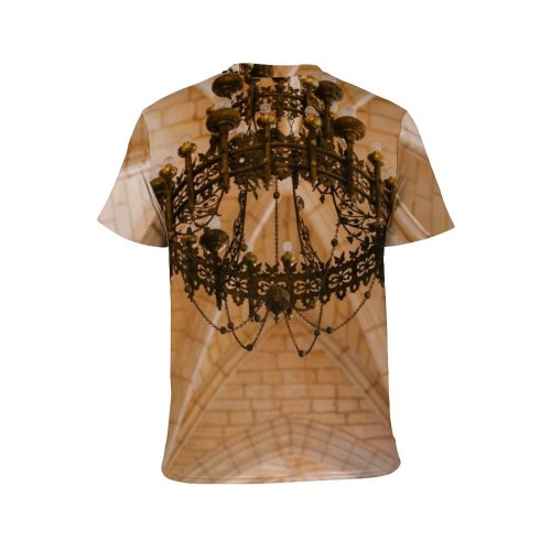 yanfind Adult Full Print T-shirts (men And Women) Aged Arched Architecture Cathedral Catholic Chandelier Church Decor Decoration Decorative