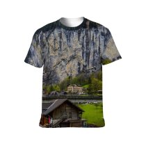 yanfind Adult Full Print T-shirts (men And Women) Amazing Breathtaking Calm Cascade Cliff Commute Countryside Destination Energy Explore Flow Formation